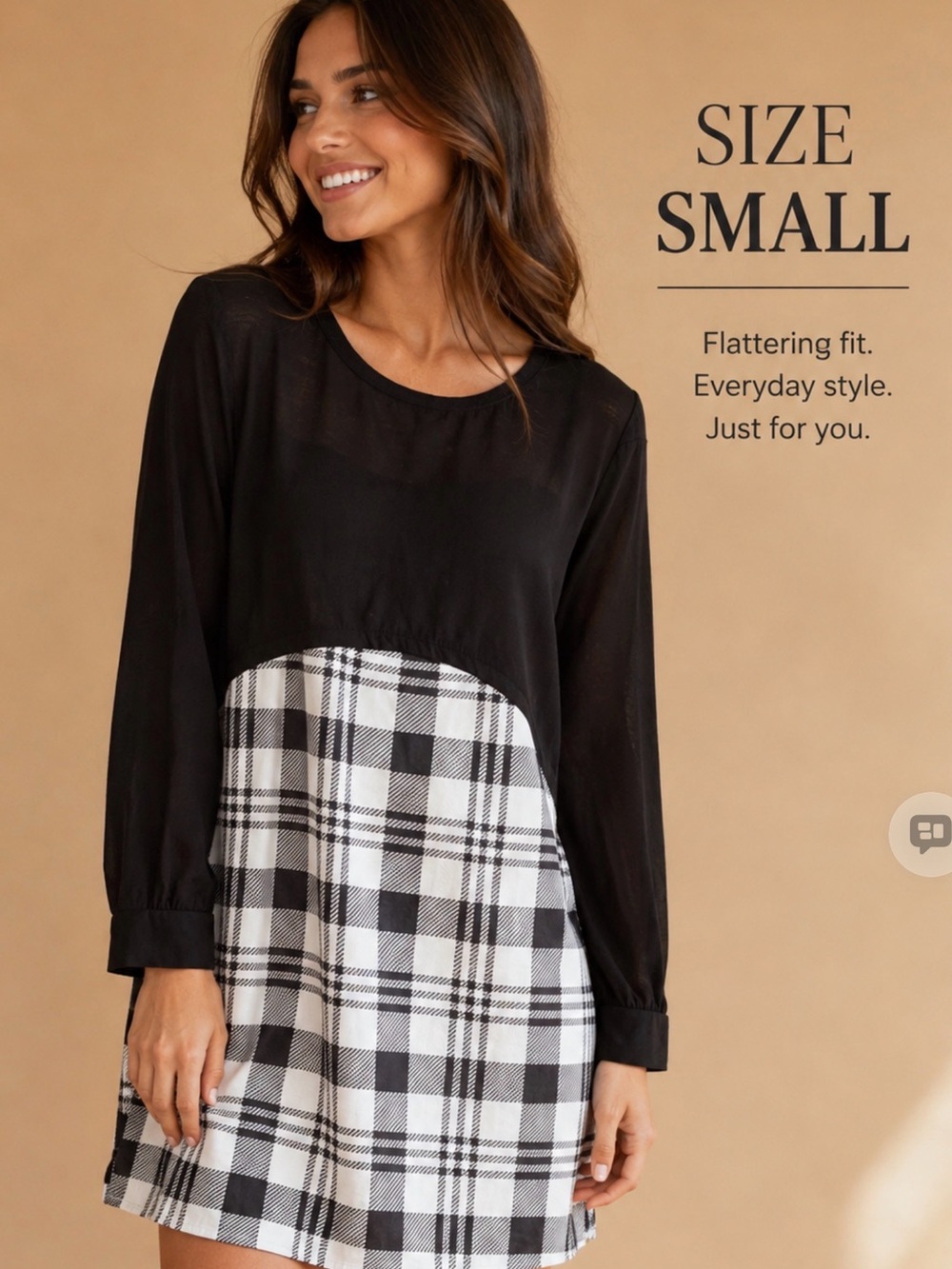 Plaid Black & White Slip Skirt